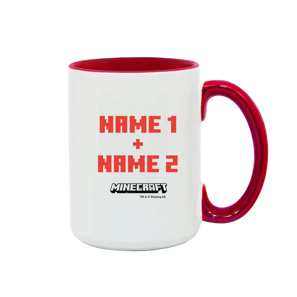 Minecraft Tame Wolf Heart Personalized Two Tone Mug