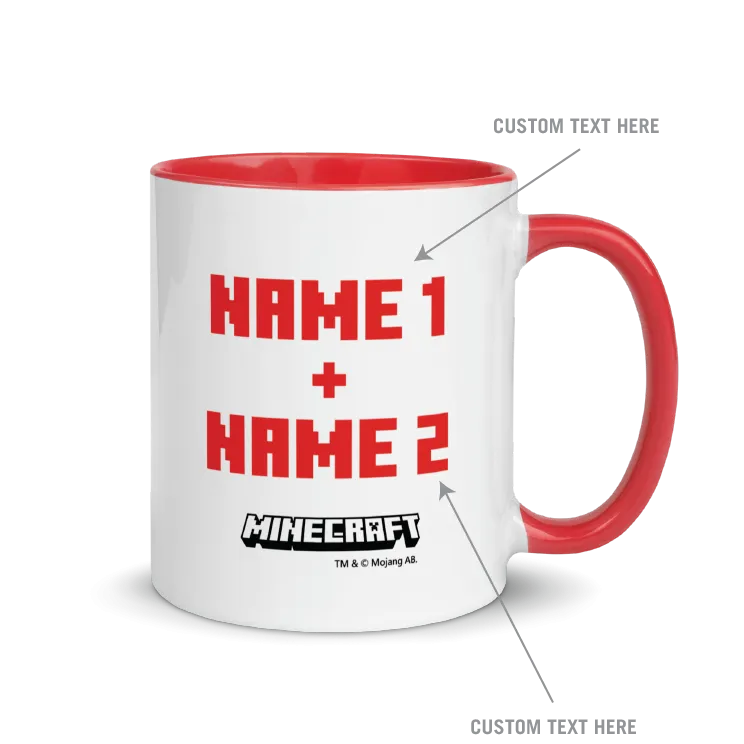 Minecraft Tame Wolf Heart Personalized Two Tone Mug