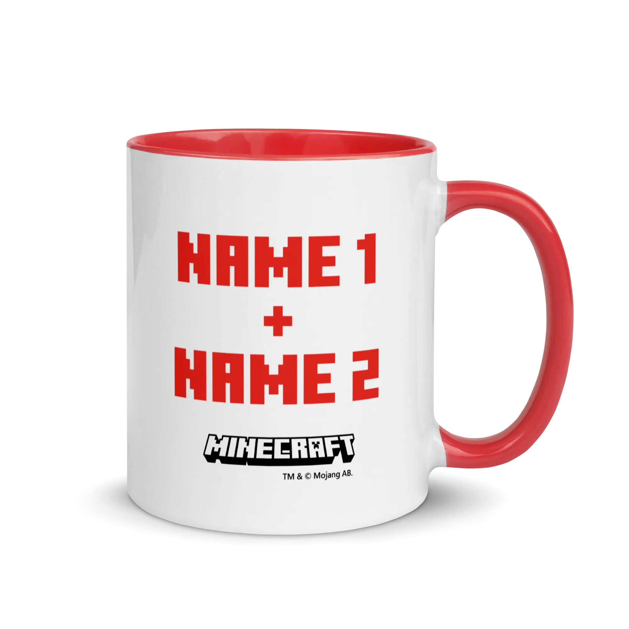 Minecraft Tame Wolf Heart Personalized Two Tone Mug