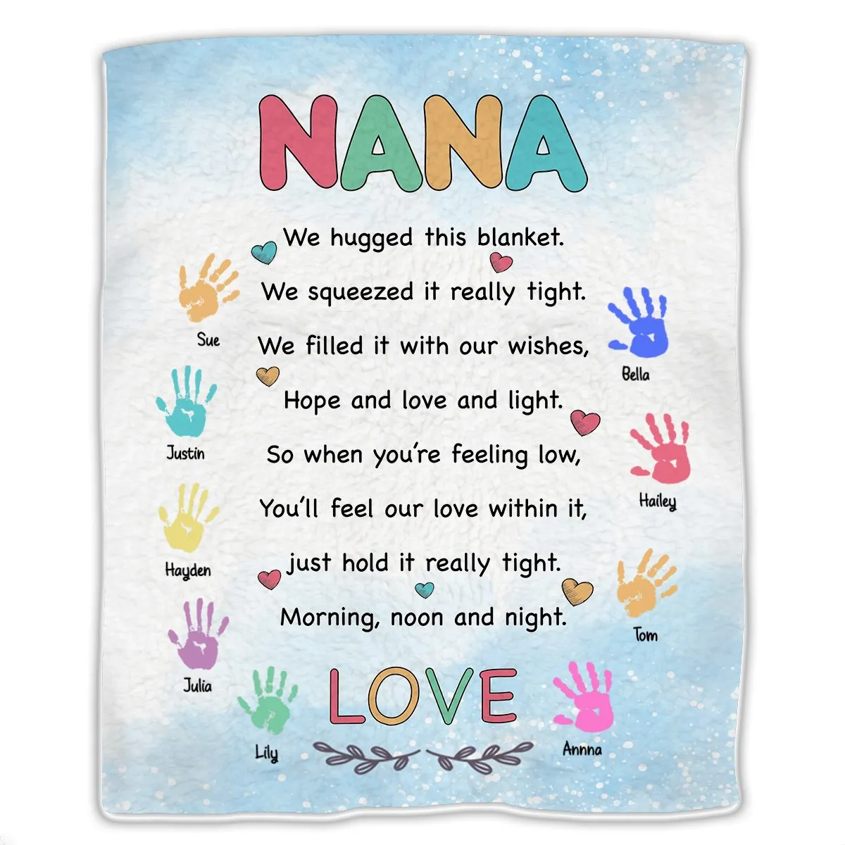 Mother - Nana We Hugged This Blanket - Personalized Blanket