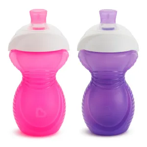 Munchkin 2-Pack Click Lock Bite-Proof Sippy Cups - Pink/Purple (9oz)