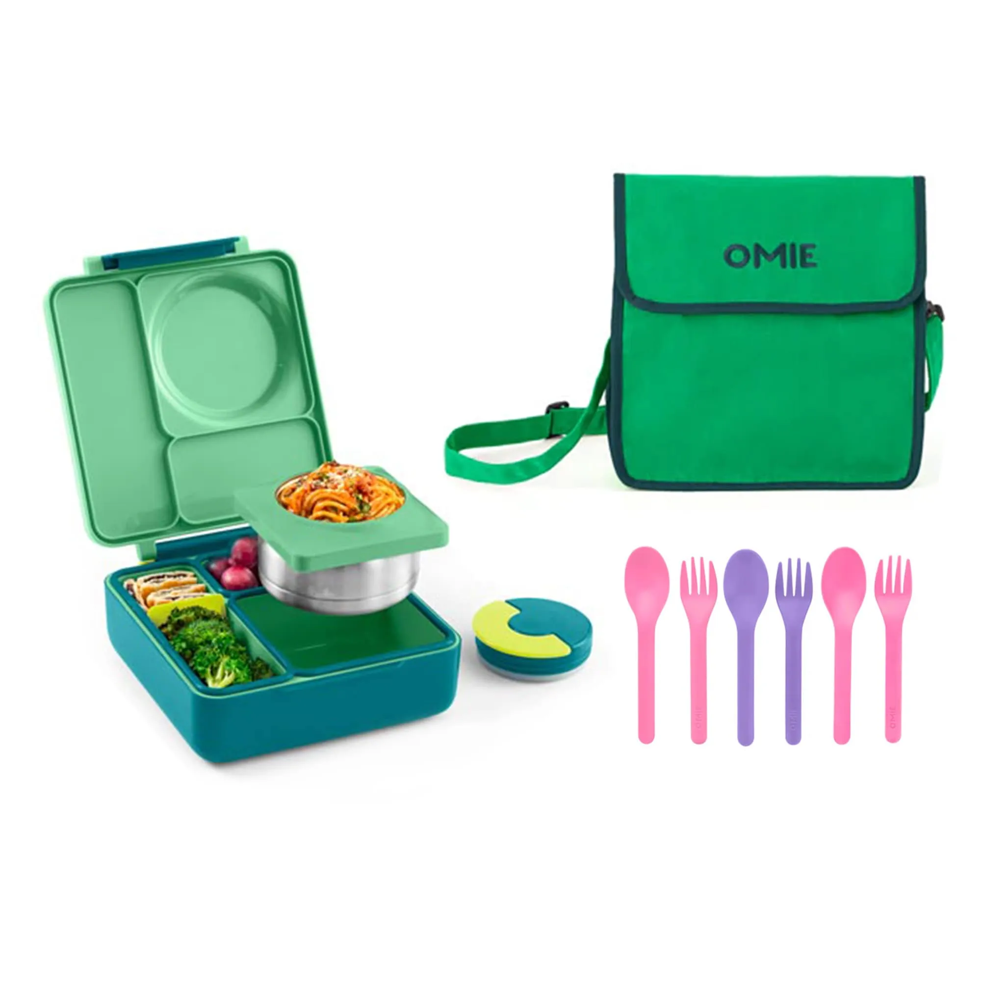 OmieBox 2.0 Smarter Bundle - Bento Box, Tote & Cutlery