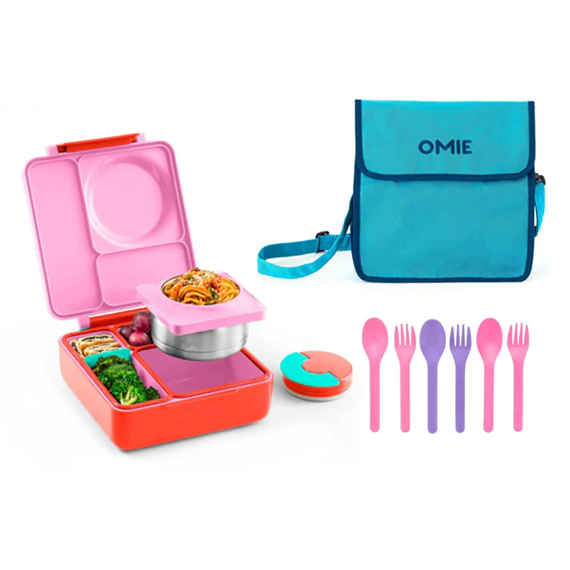 OmieBox 2.0 Smarter Bundle - Bento Box, Tote & Cutlery