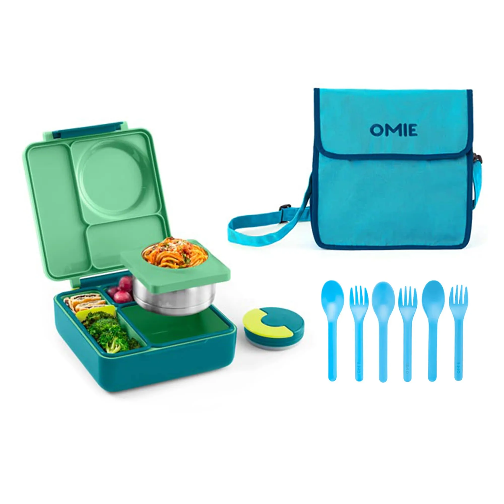 OmieBox 2.0 Smarter Bundle - Bento Box, Tote & Cutlery