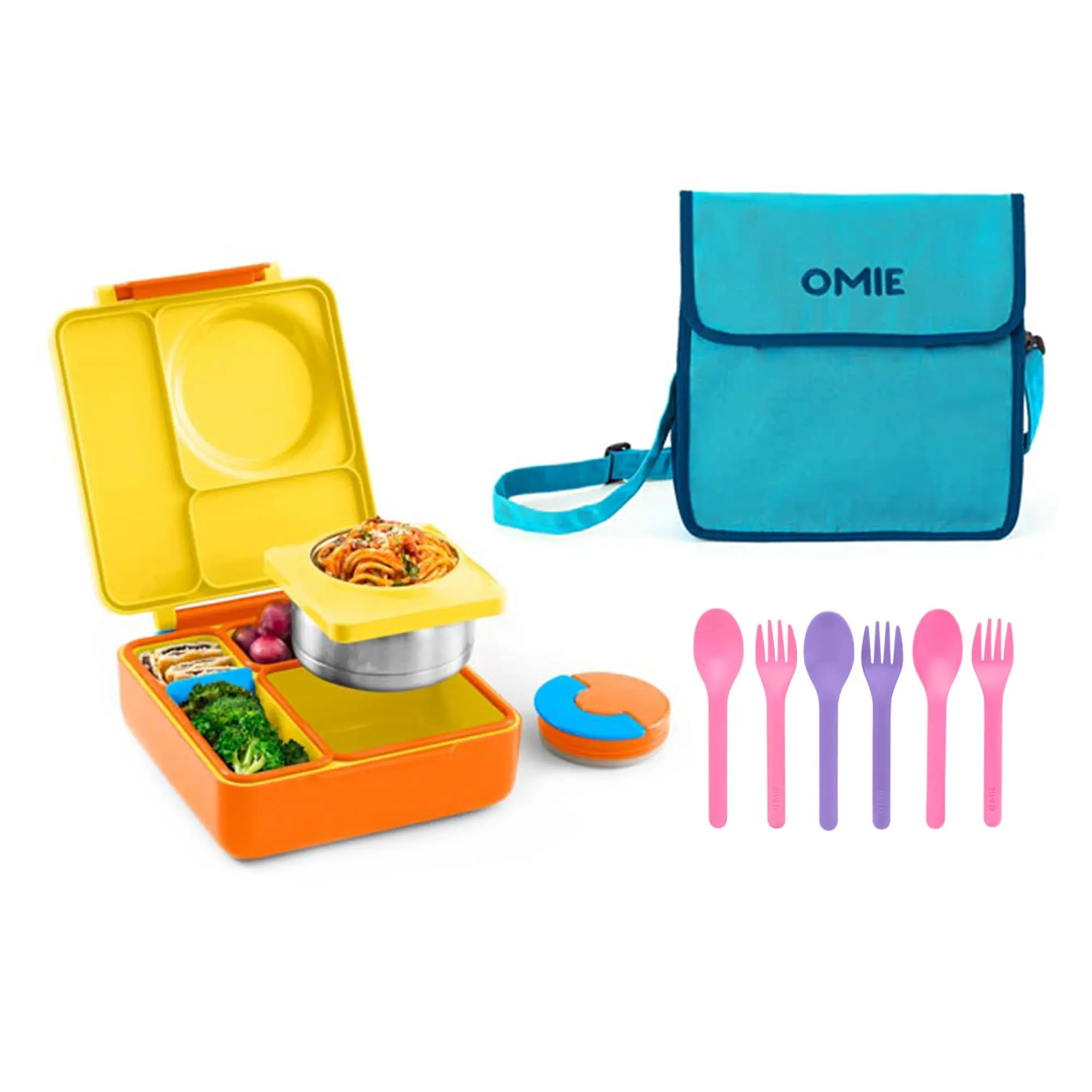 OmieBox 2.0 Smarter Bundle - Bento Box, Tote & Cutlery