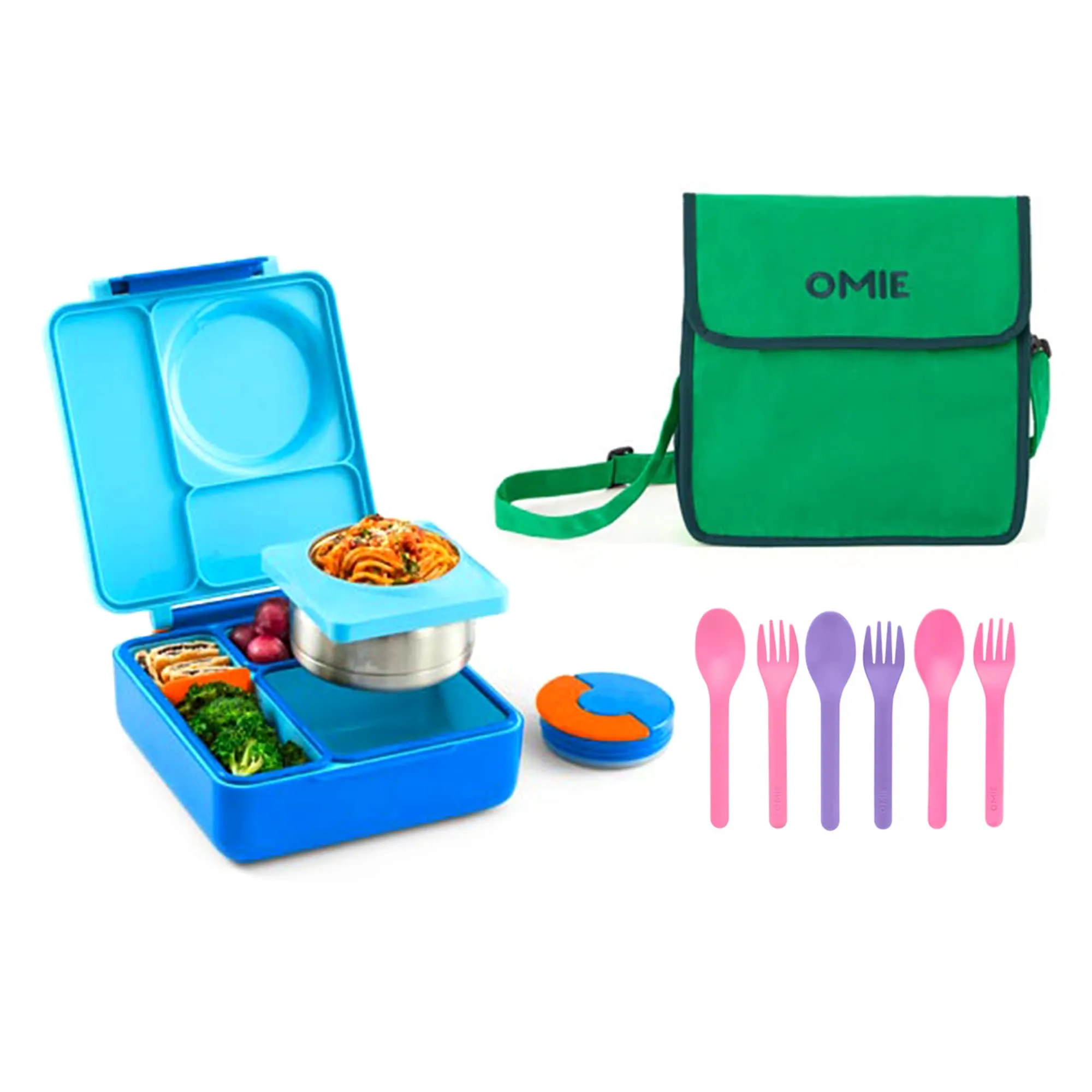 OmieBox 2.0 Smarter Bundle - Bento Box, Tote & Cutlery