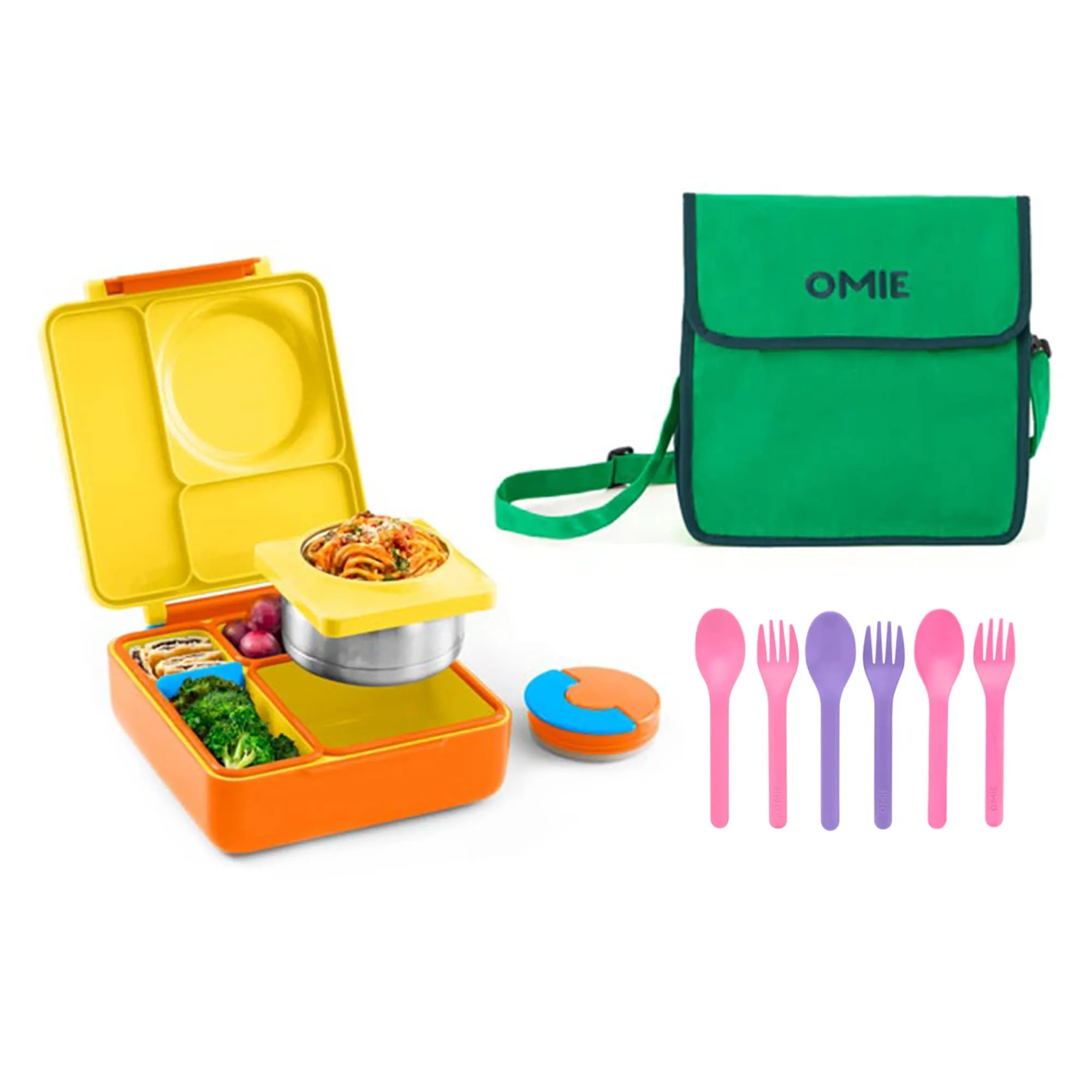 OmieBox 2.0 Smarter Bundle - Bento Box, Tote & Cutlery