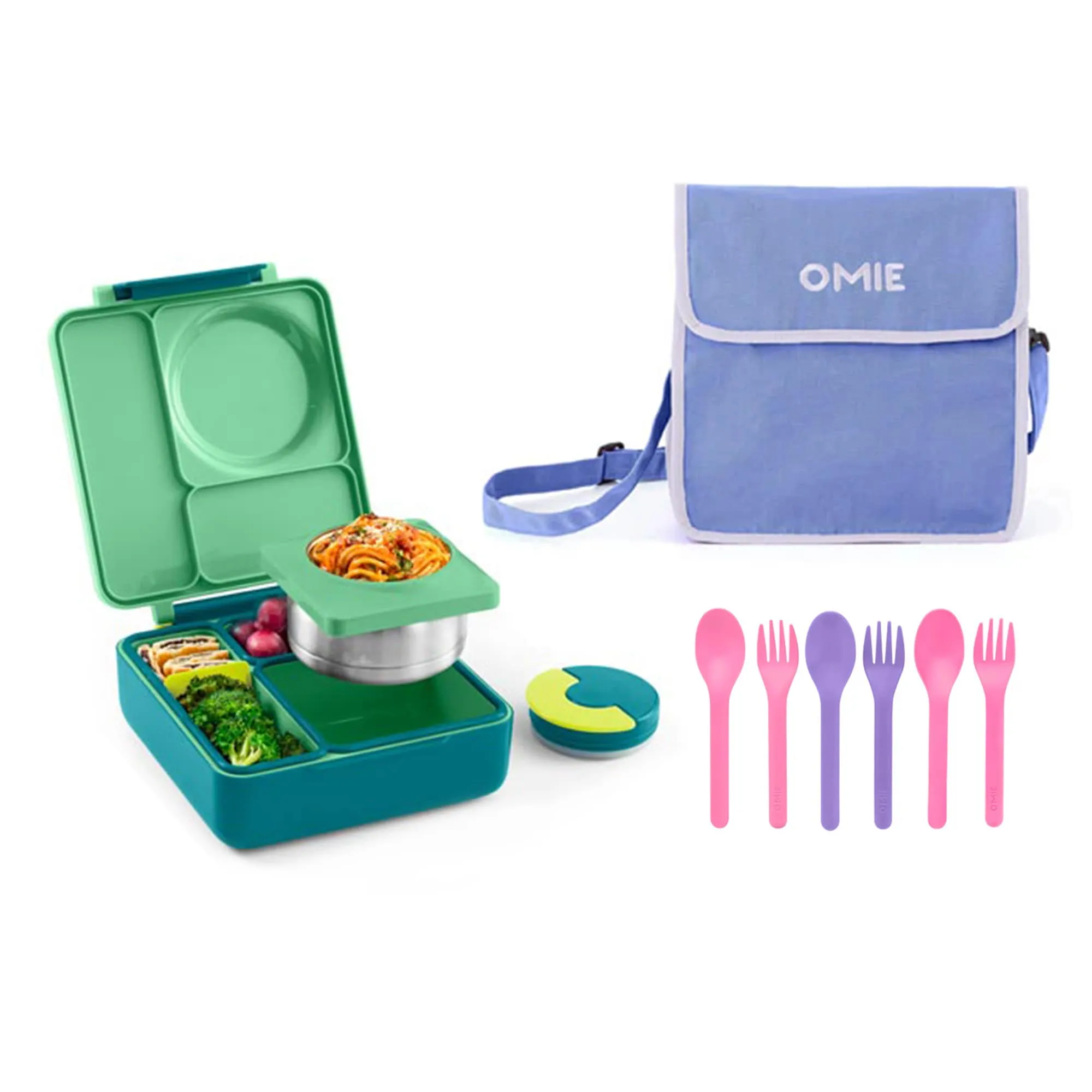 OmieBox 2.0 Smarter Bundle - Bento Box, Tote & Cutlery