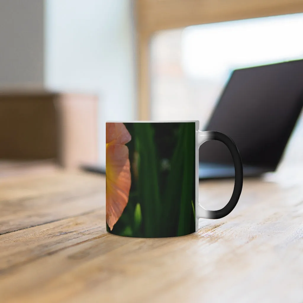 Peach and Yellow Flower Color Changing Mug