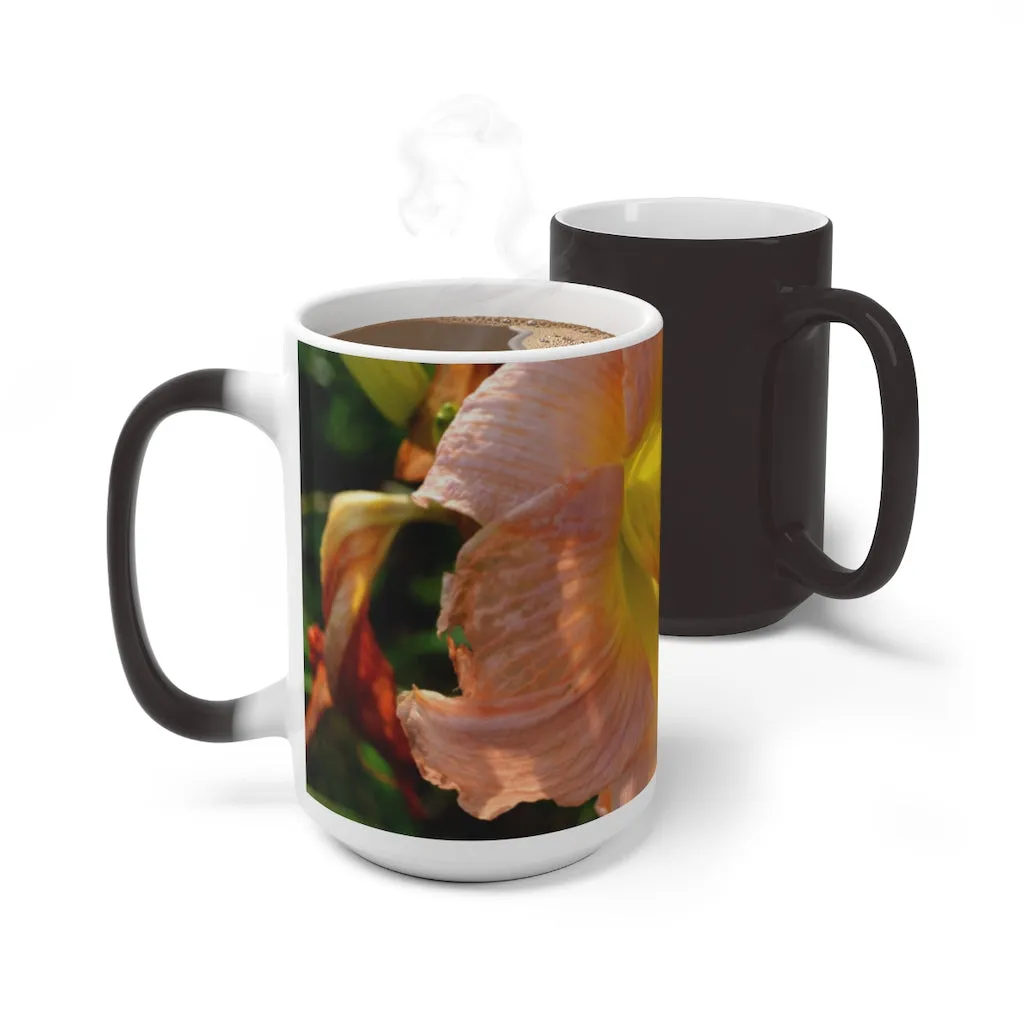 Peach and Yellow Flower Color Changing Mug