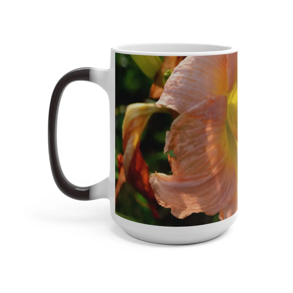 Peach and Yellow Flower Color Changing Mug