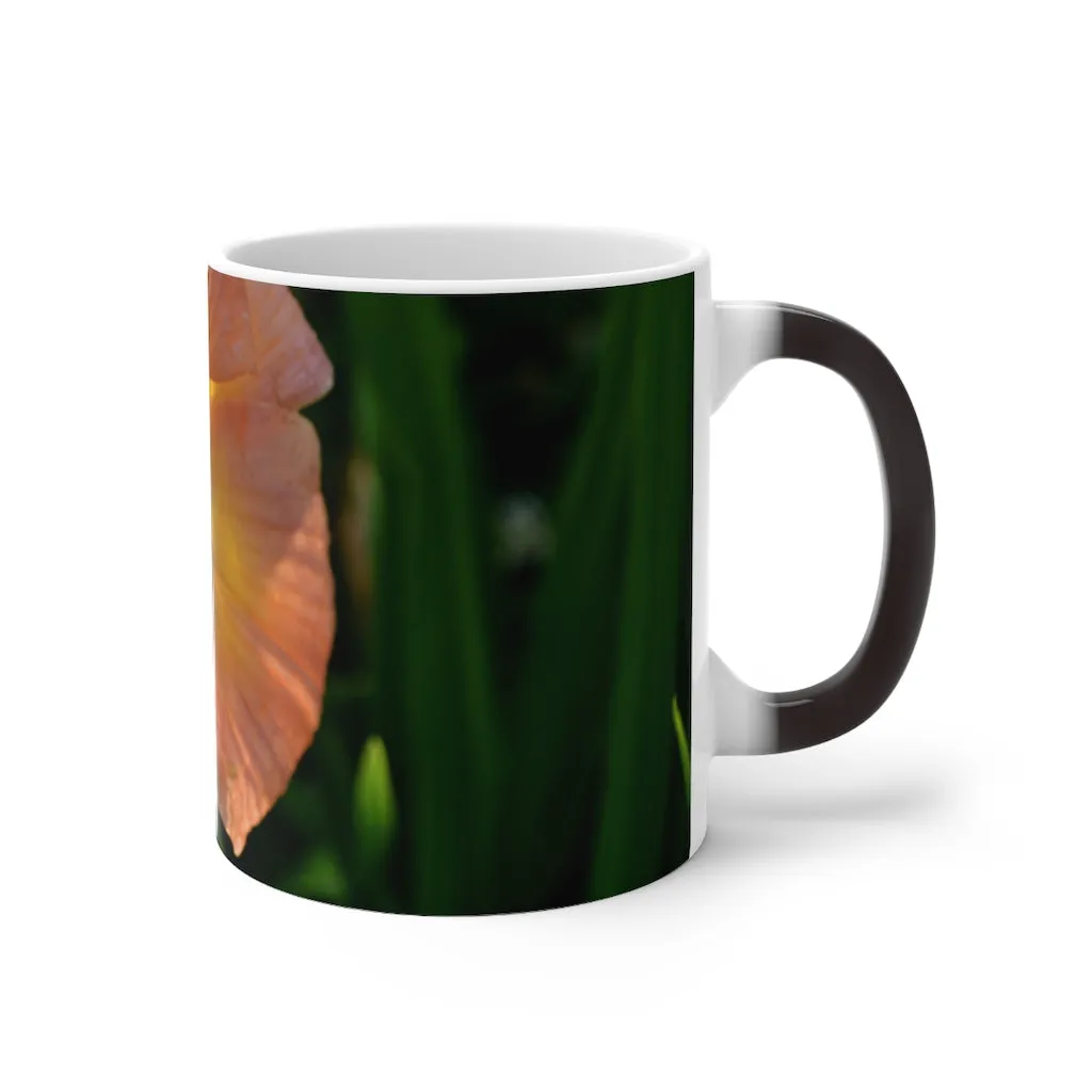 Peach and Yellow Flower Color Changing Mug