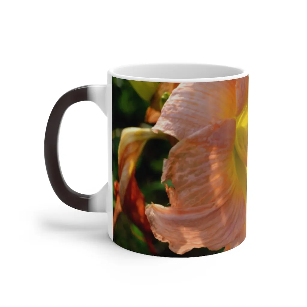 Peach and Yellow Flower Color Changing Mug