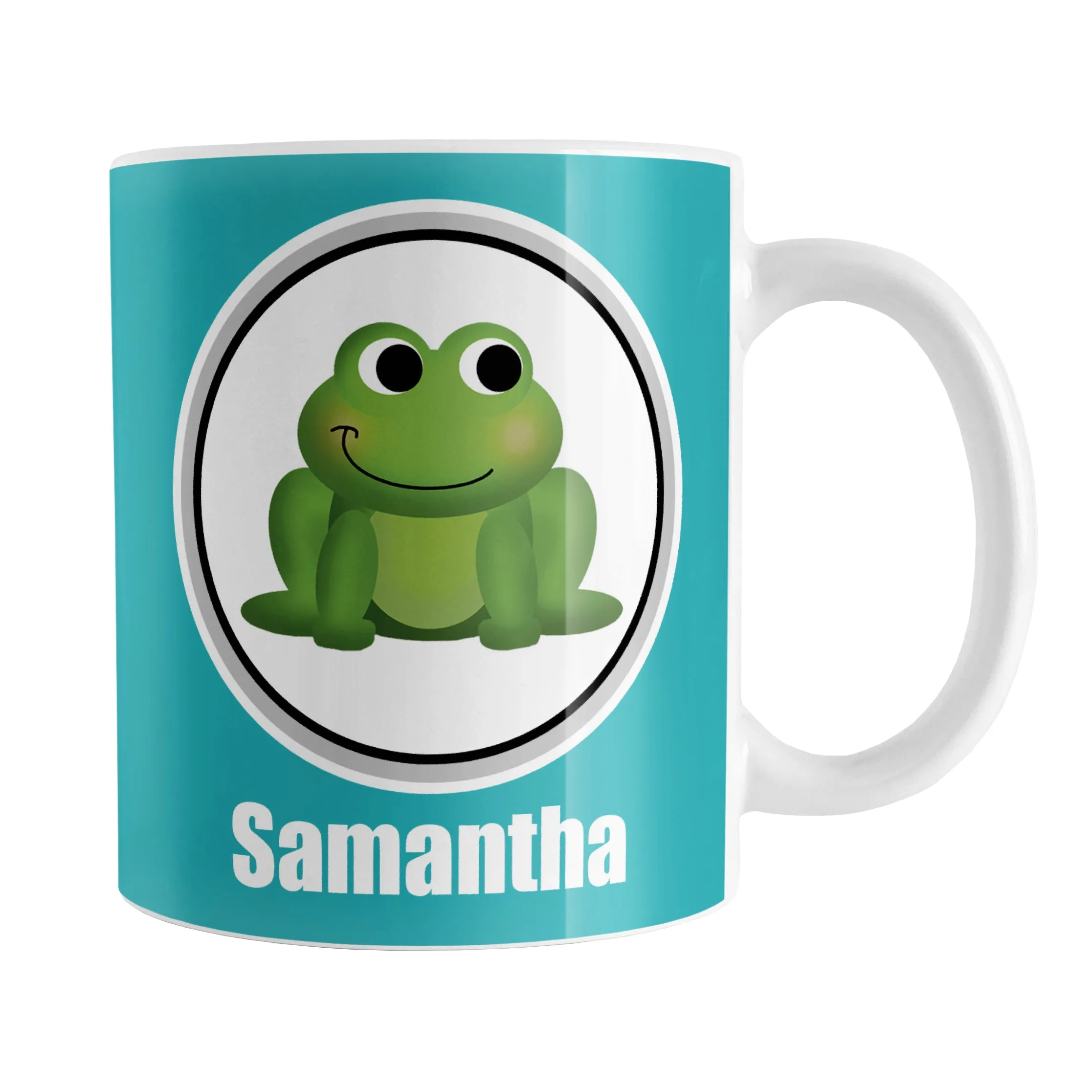 Personalized Adorable Turquoise Frog Mug