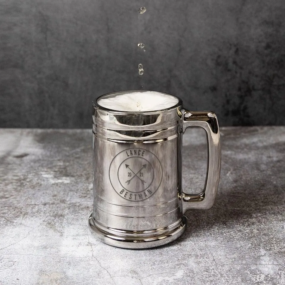 Personalized Best Man Metallic Beer Mug