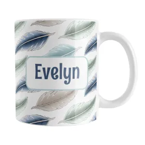 Personalized Coastal Feathers Mug