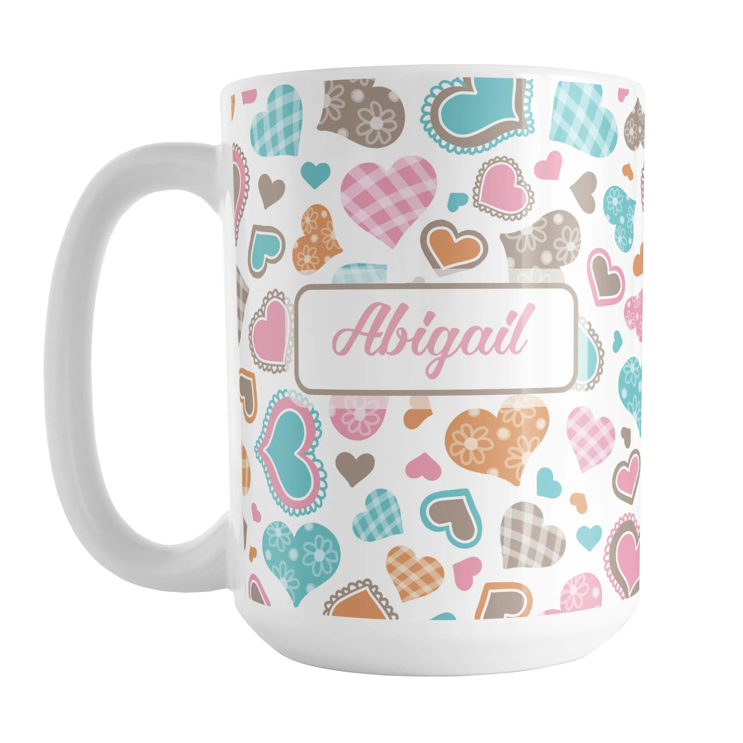 Personalized Cutesy Hearts Pattern Mug