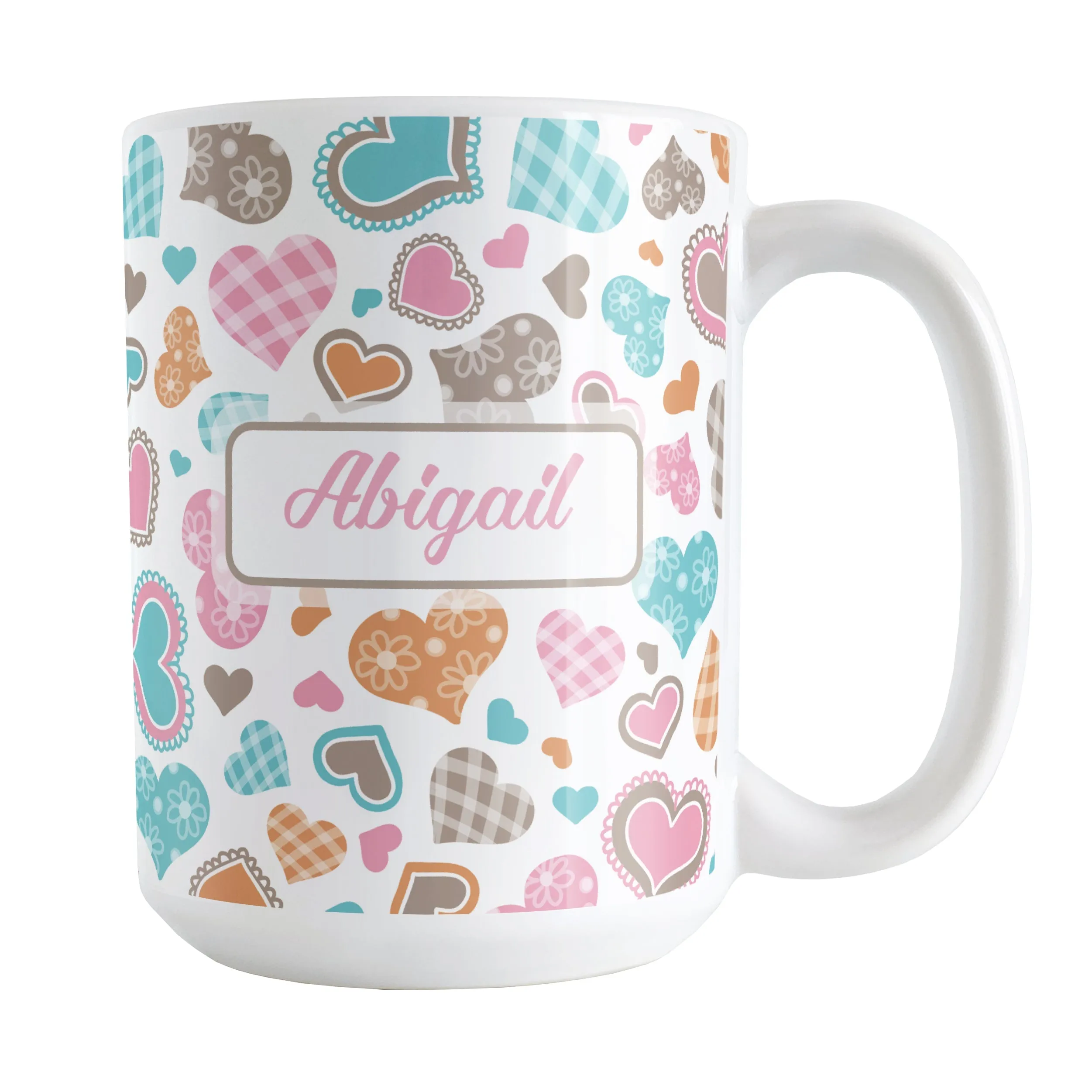 Personalized Cutesy Hearts Pattern Mug