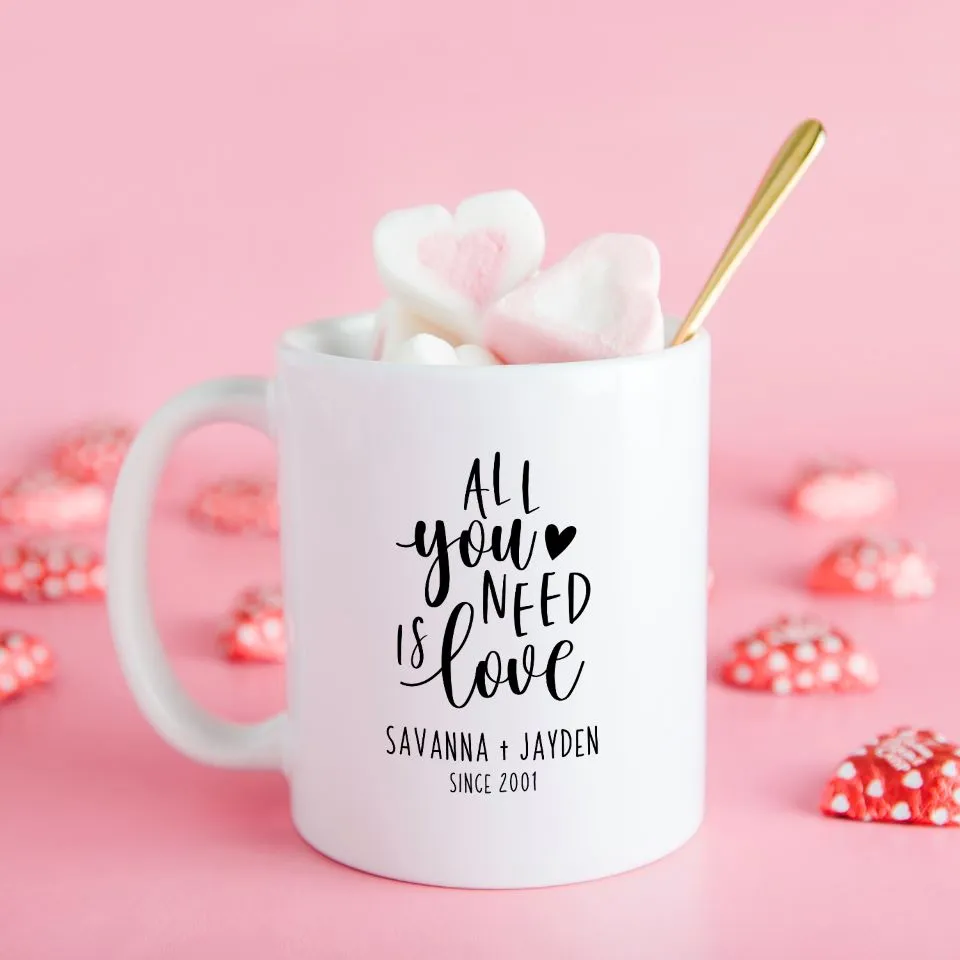 Personalized Valentine’s Day Mugs - Calligraphy Designs