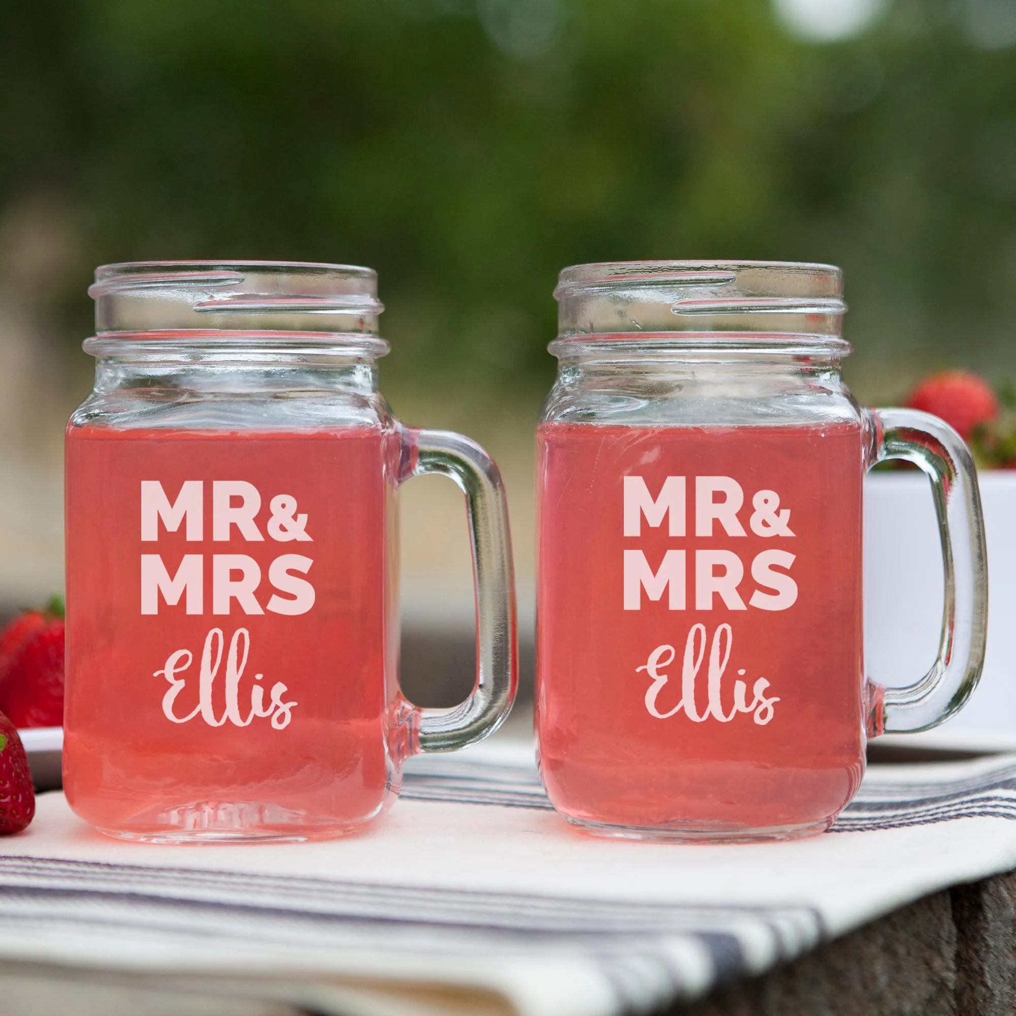 Personalized Wedding Mason Jars