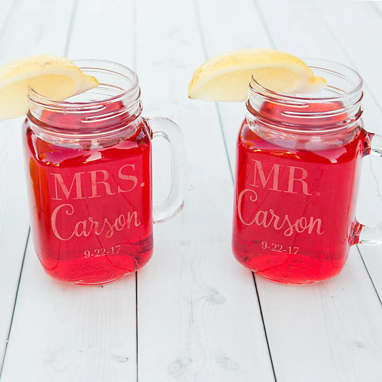 Personalized Wedding Mason Jars