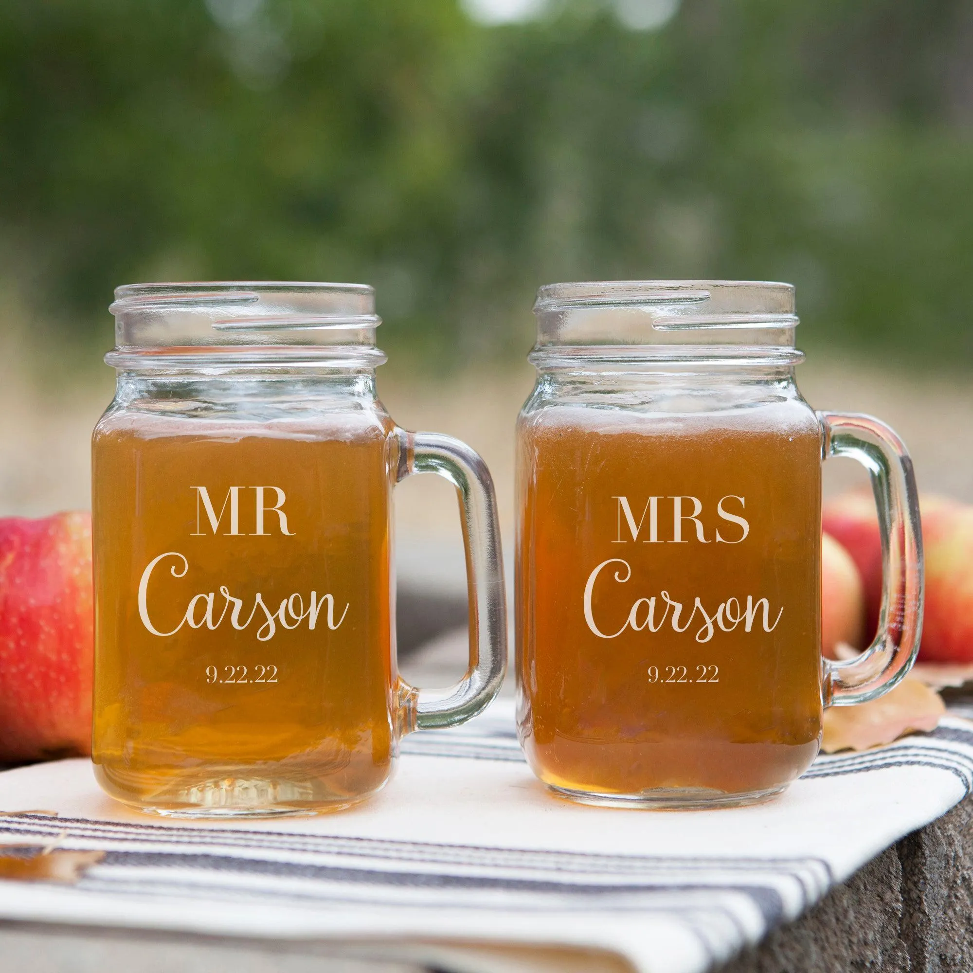 Personalized Wedding Mason Jars