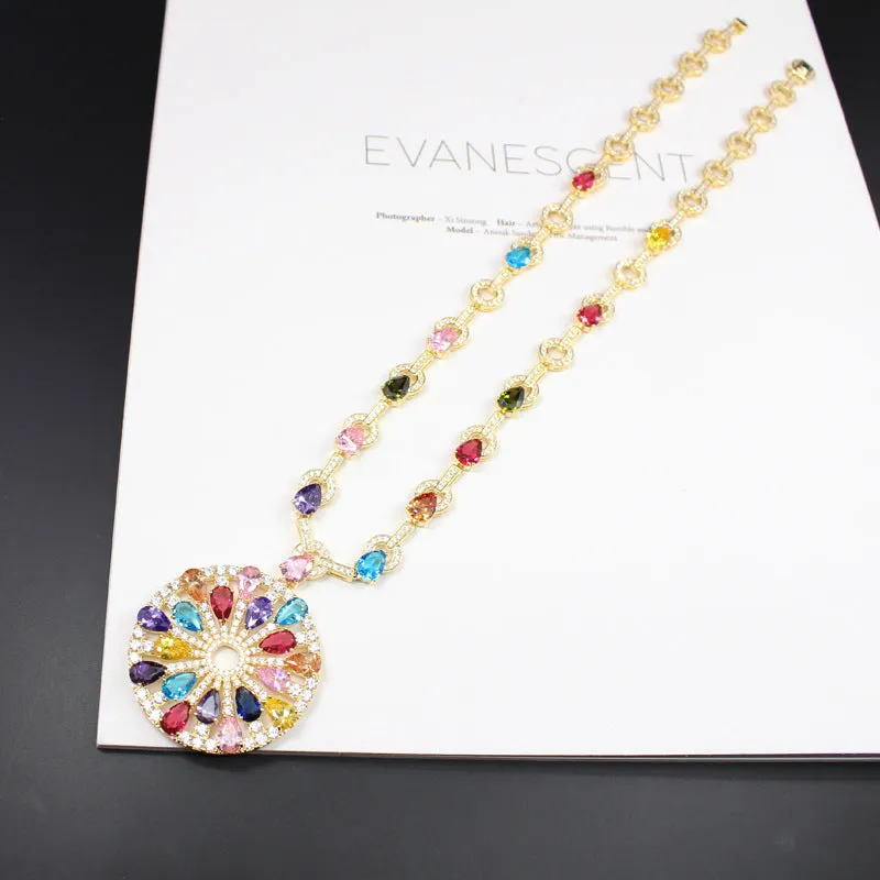 Rainbow Teardrops Necklace