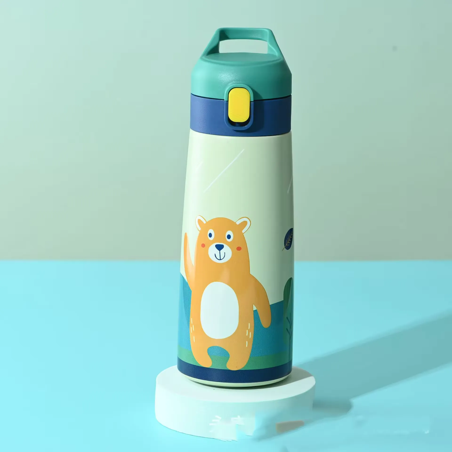 Safari Splash: Kids Stainless Steel Water Bottle - Leak-Proof & BPA-Free