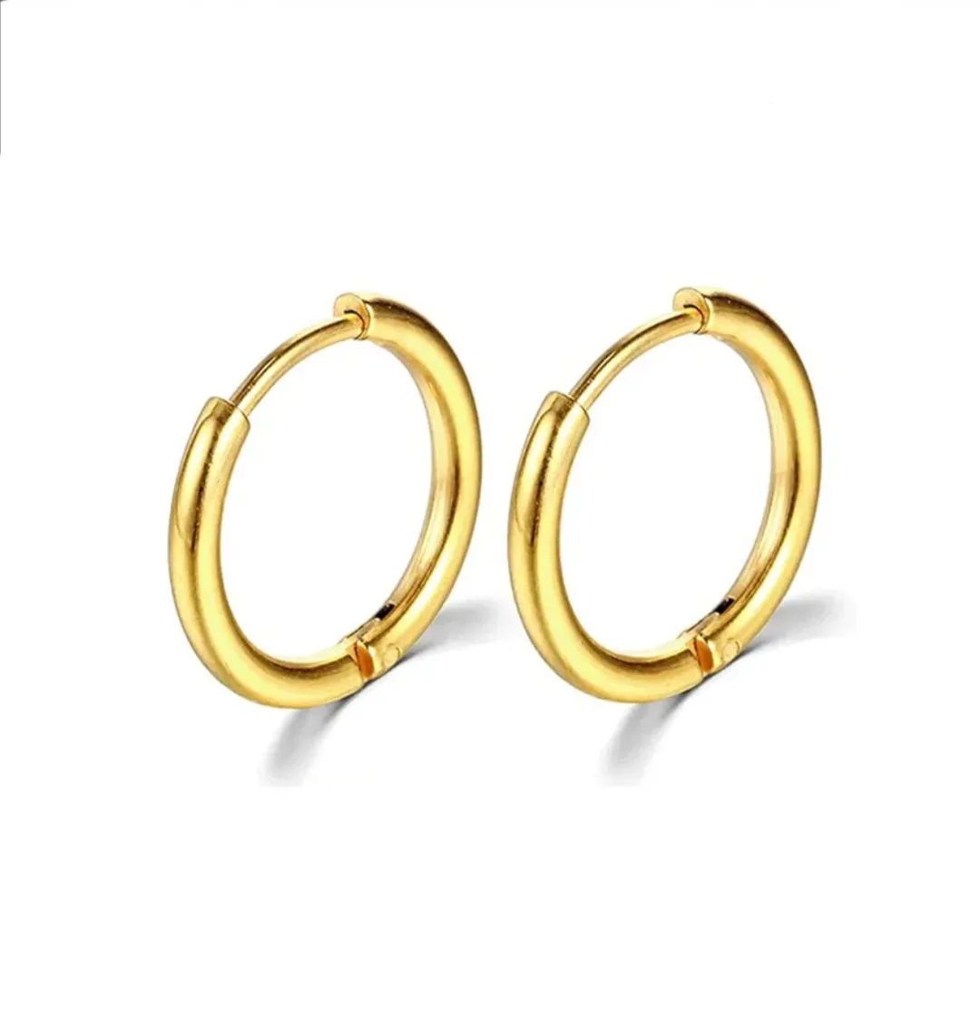 Stainless Steel 15mm Hoop Earrings