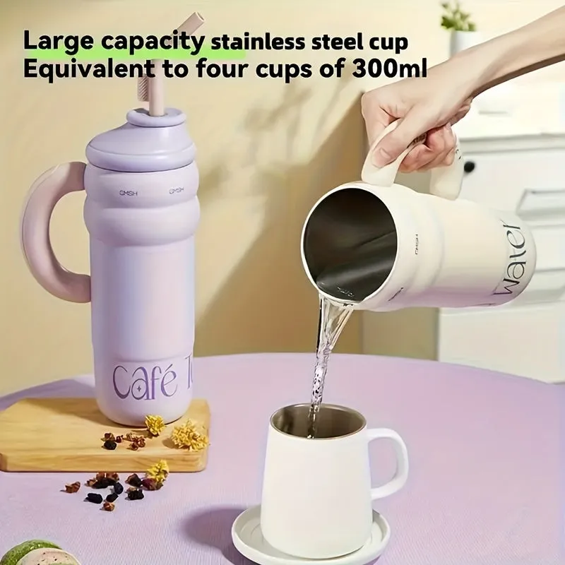 Steel Shield: Leakproof Double-Walled Stainless-Steel Tumbler with Straw