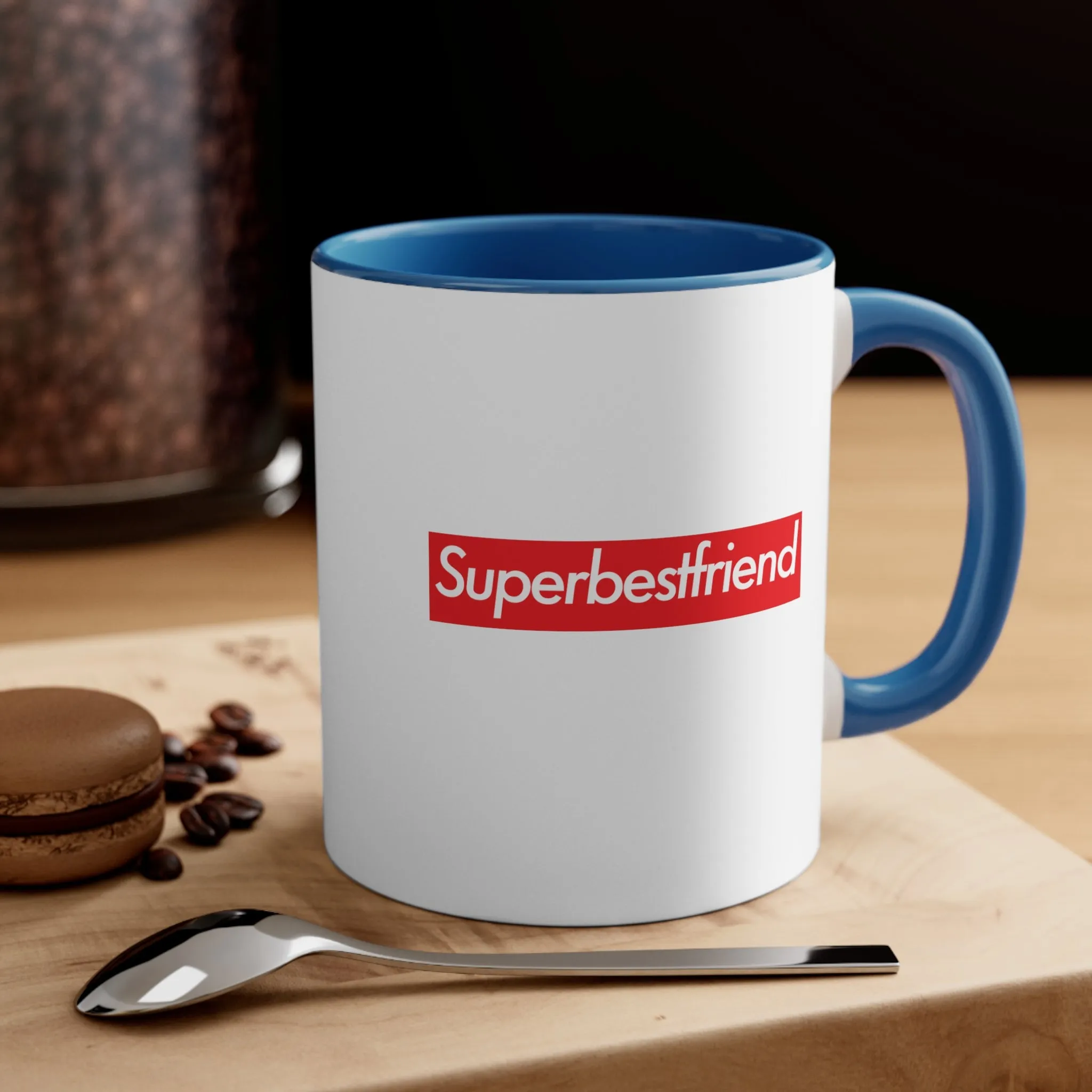 Superbestfriend Accent Coffee Mug, 11oz super Inspired Funny Bestfriend Best Friend Bestfriends Appreciation Gift For BFF Thank You Thankful Birthday Christmas