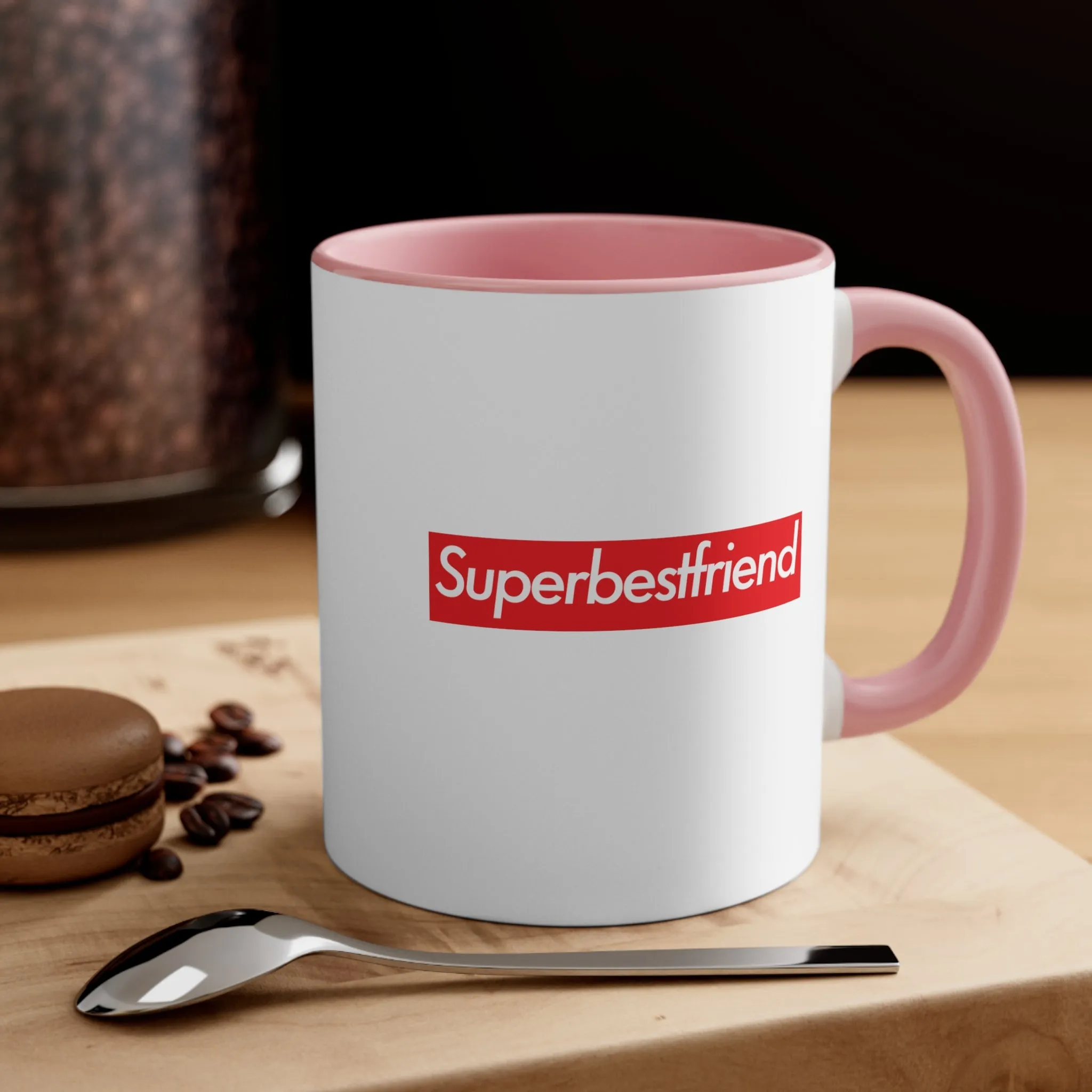 Superbestfriend Accent Coffee Mug, 11oz super Inspired Funny Bestfriend Best Friend Bestfriends Appreciation Gift For BFF Thank You Thankful Birthday Christmas