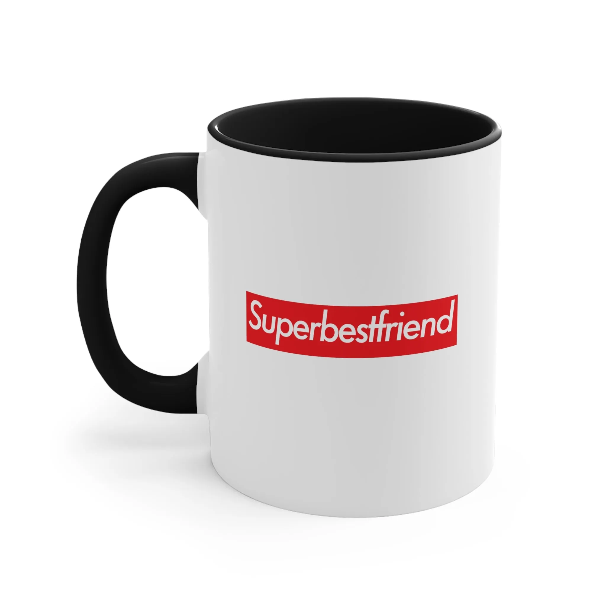 Superbestfriend Accent Coffee Mug, 11oz super Inspired Funny Bestfriend Best Friend Bestfriends Appreciation Gift For BFF Thank You Thankful Birthday Christmas