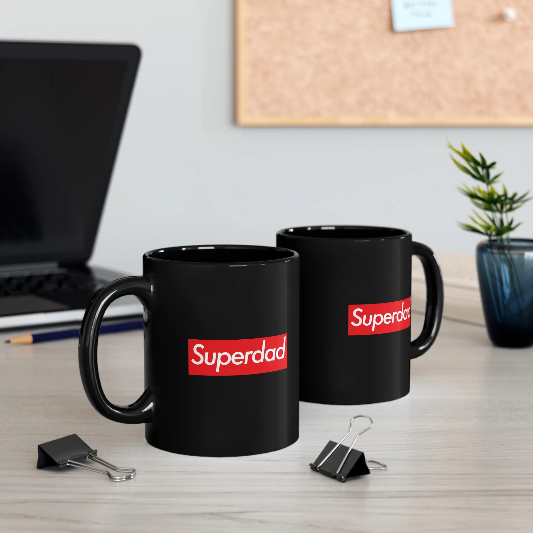 Superdad Black Mug (11oz, 15oz) super Inspired Funny Dad Father Appreciation Gift For Dads Fathers Day Thank You Thankful Love Birthday Christmas