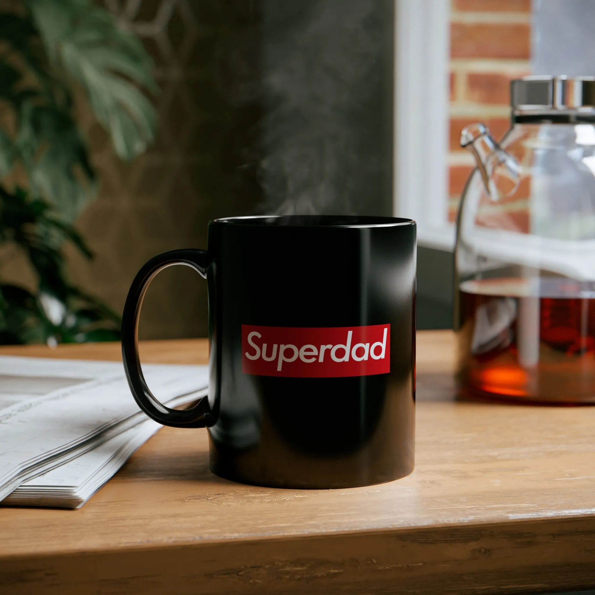 Superdad Black Mug (11oz, 15oz) super Inspired Funny Dad Father Appreciation Gift For Dads Fathers Day Thank You Thankful Love Birthday Christmas