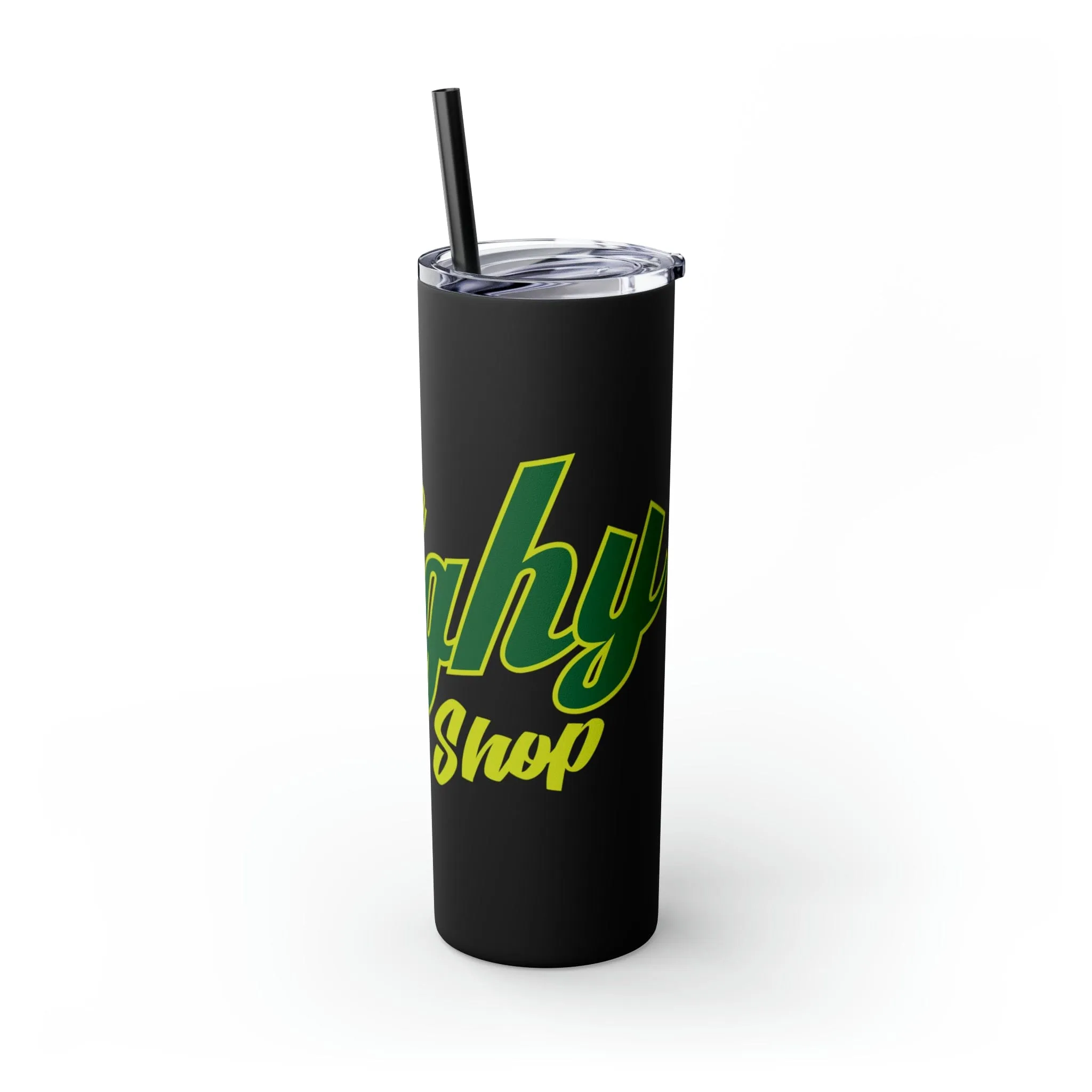 The Coughy Shop Skinny Tumbler with Straw, 20oz