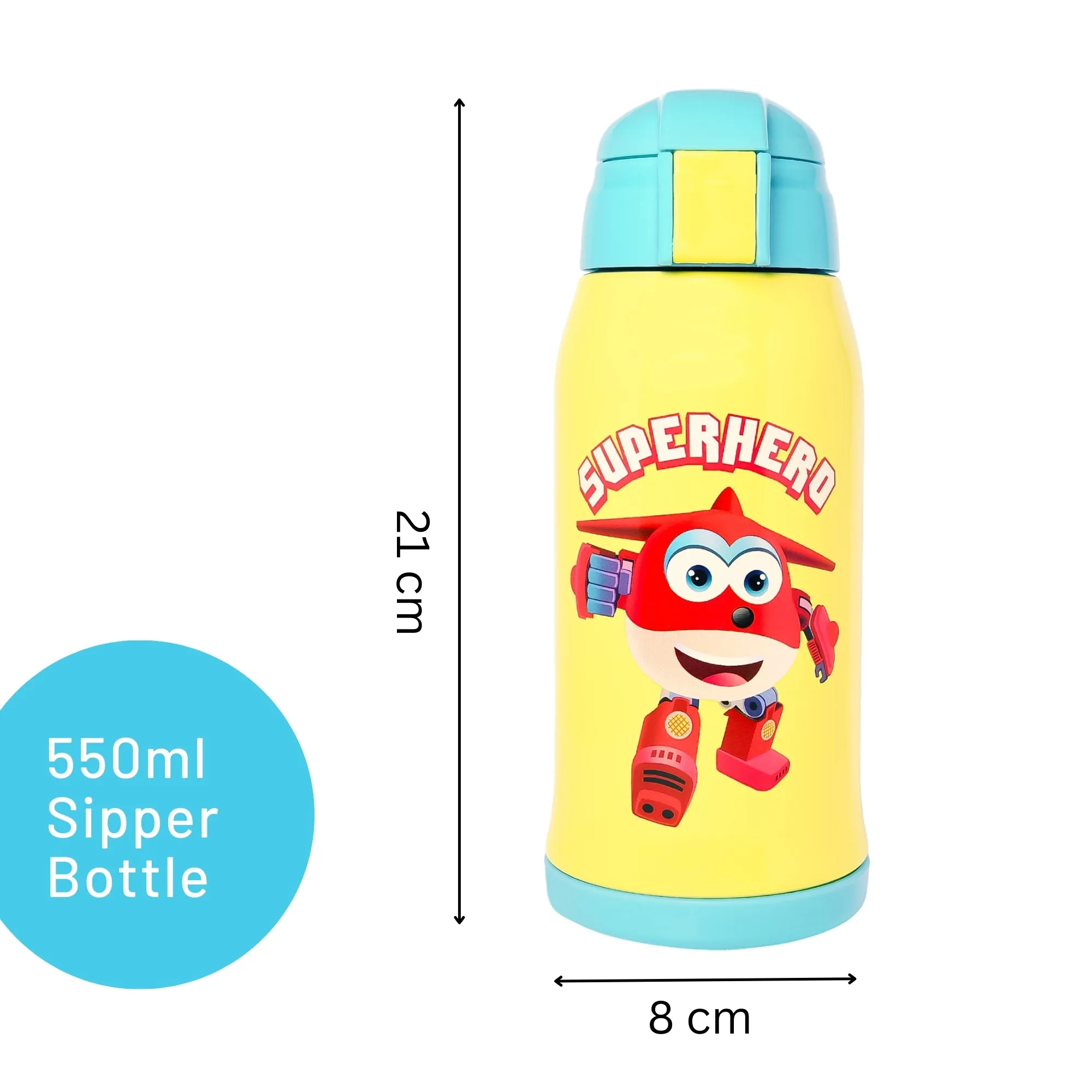 THE LITTLE LOOKERS Stainless Steel Insulated Sipper Bottle for Kids/Sipper School Bottle/Sipper Bottle with Straw/Travelling Water Bottle for Kids with Pop Up Straw (Pink,550ml)