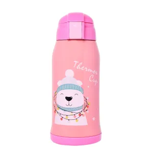 THE LITTLE LOOKERS Stainless Steel Insulated Sipper Bottle for Kids/Sipper School Bottle/Sipper Bottle with Straw/Travelling Water Bottle for Kids with Pop Up Straw (Pink,550ml)