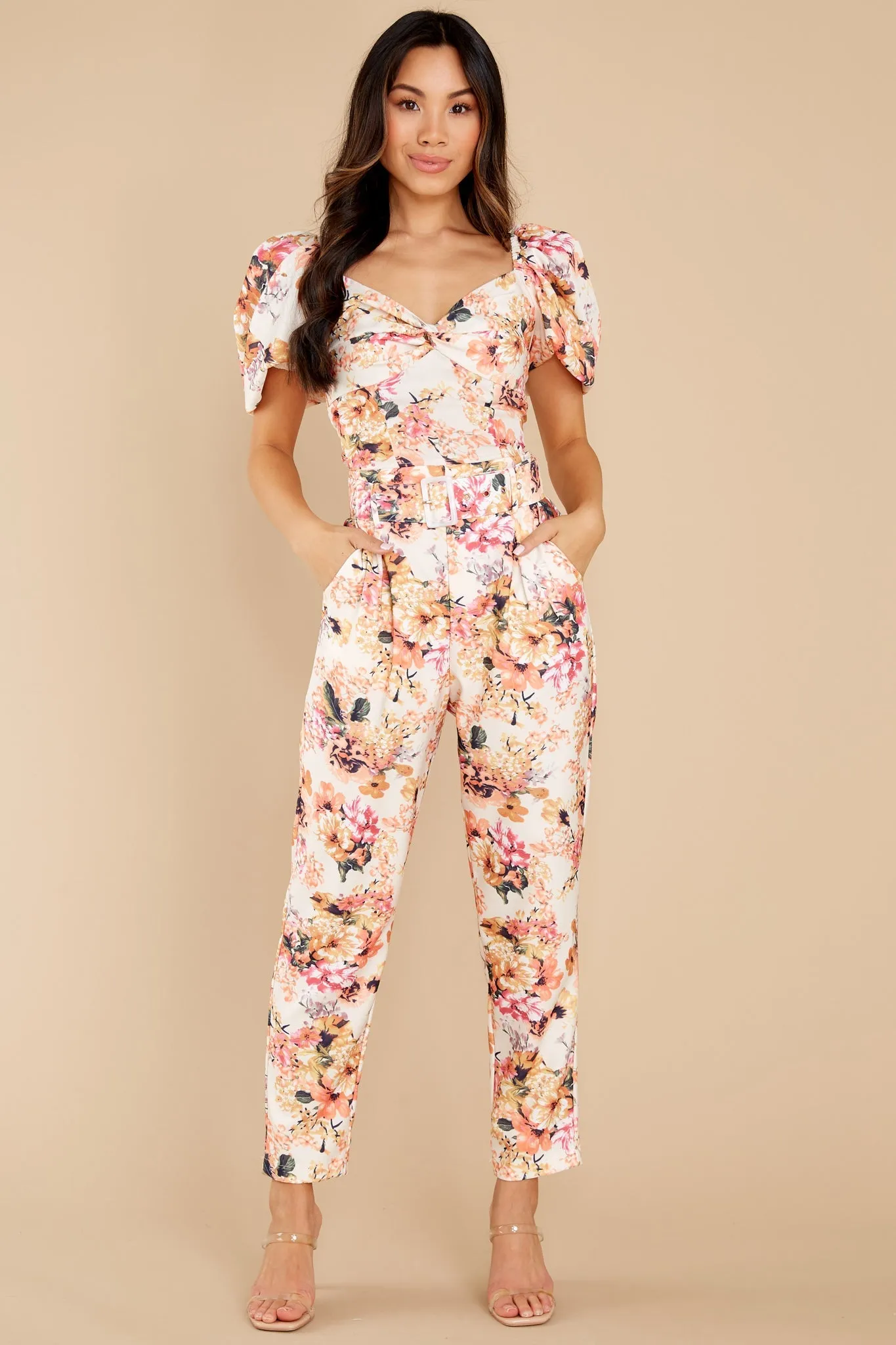 The Perfect Match Ivory Floral Print Pants