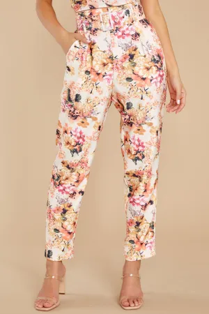 The Perfect Match Ivory Floral Print Pants