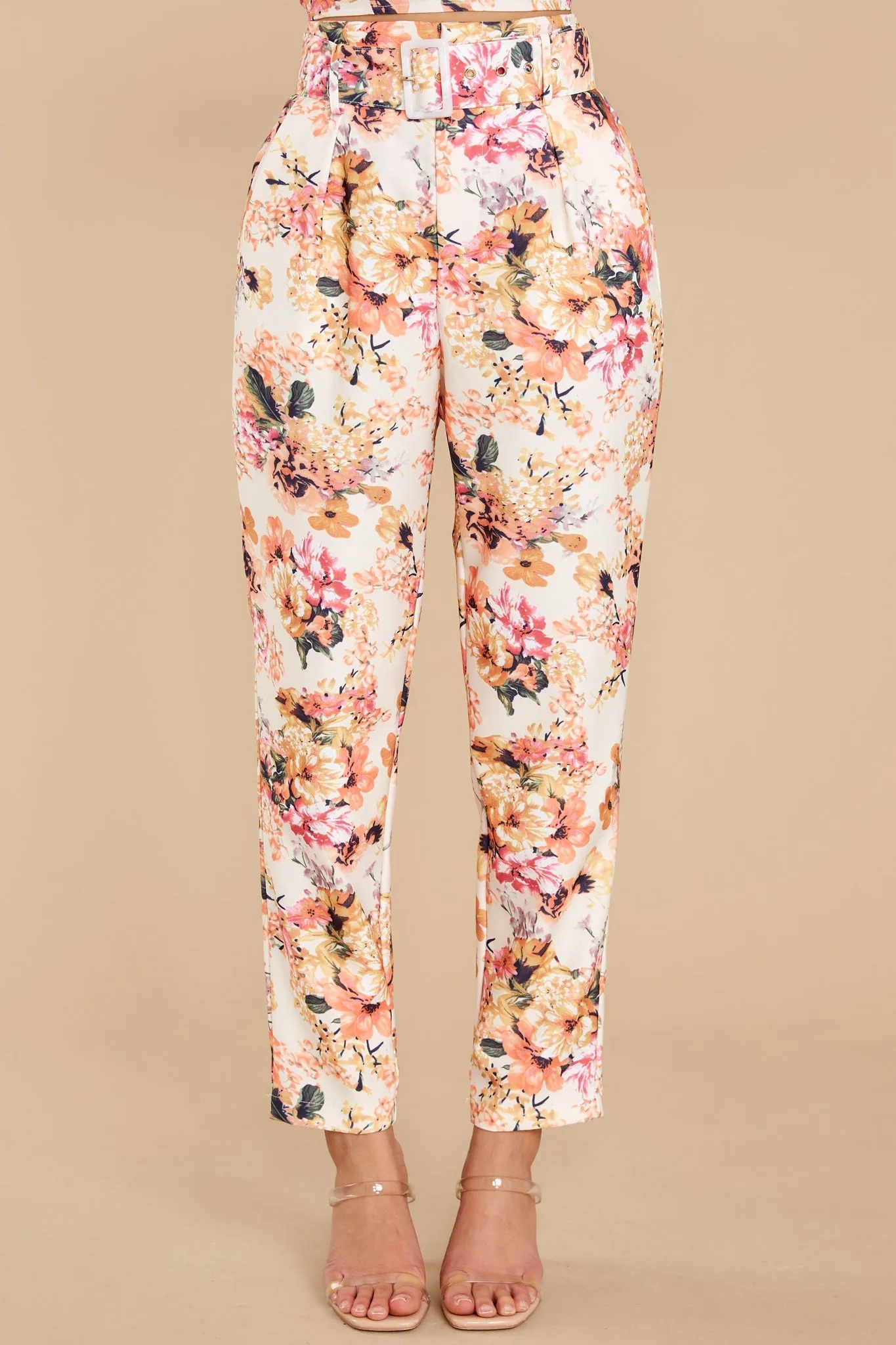 The Perfect Match Ivory Floral Print Pants