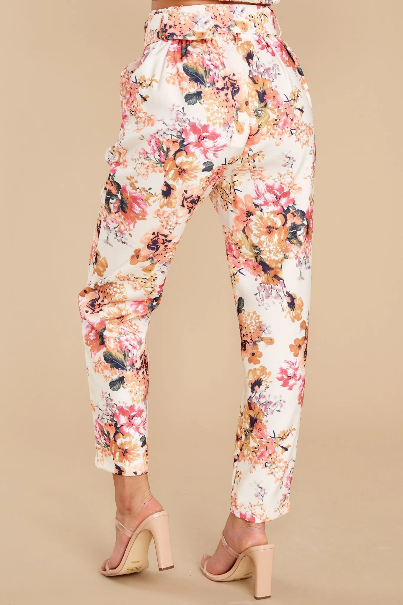 The Perfect Match Ivory Floral Print Pants