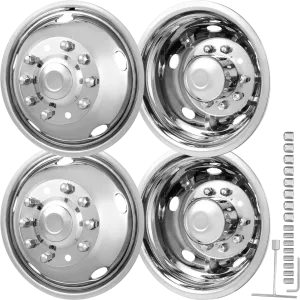 Vevor Wheel Simulators 19.5" 10 Lug for Ford F450/F550 (2005-2020) Set of 4 Stainless Steel New