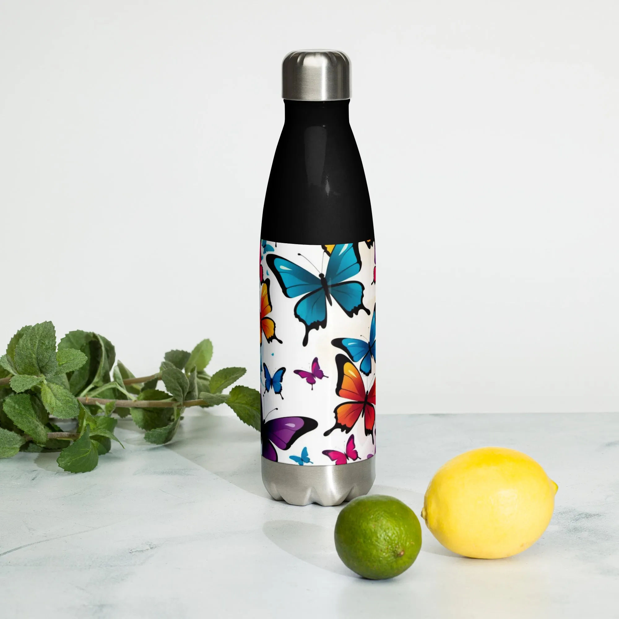 Vibrant Butterfly Stainless Steel Water Bottle - Your Daily Dose of Cheer!