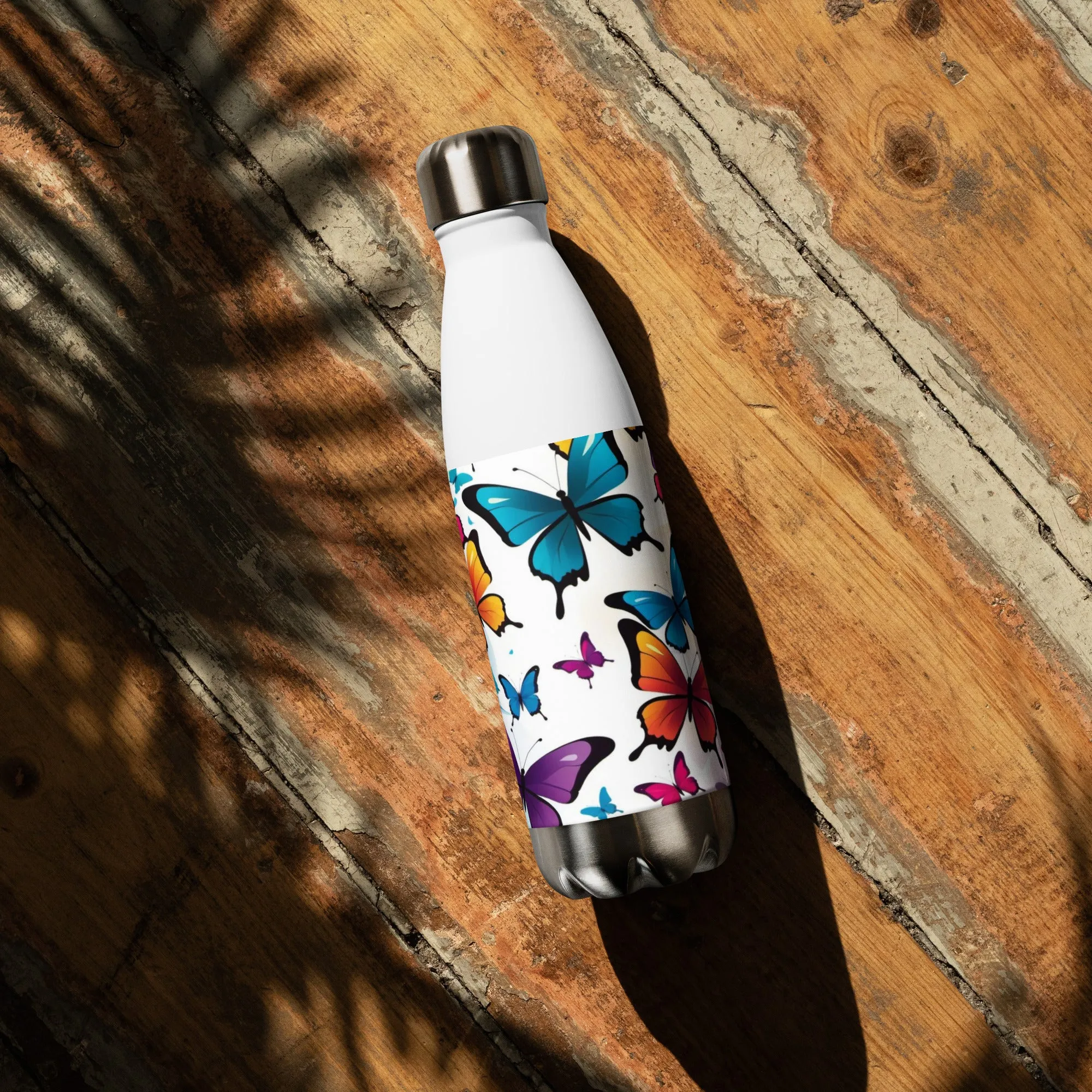 Vibrant Butterfly Stainless Steel Water Bottle - Your Daily Dose of Cheer!