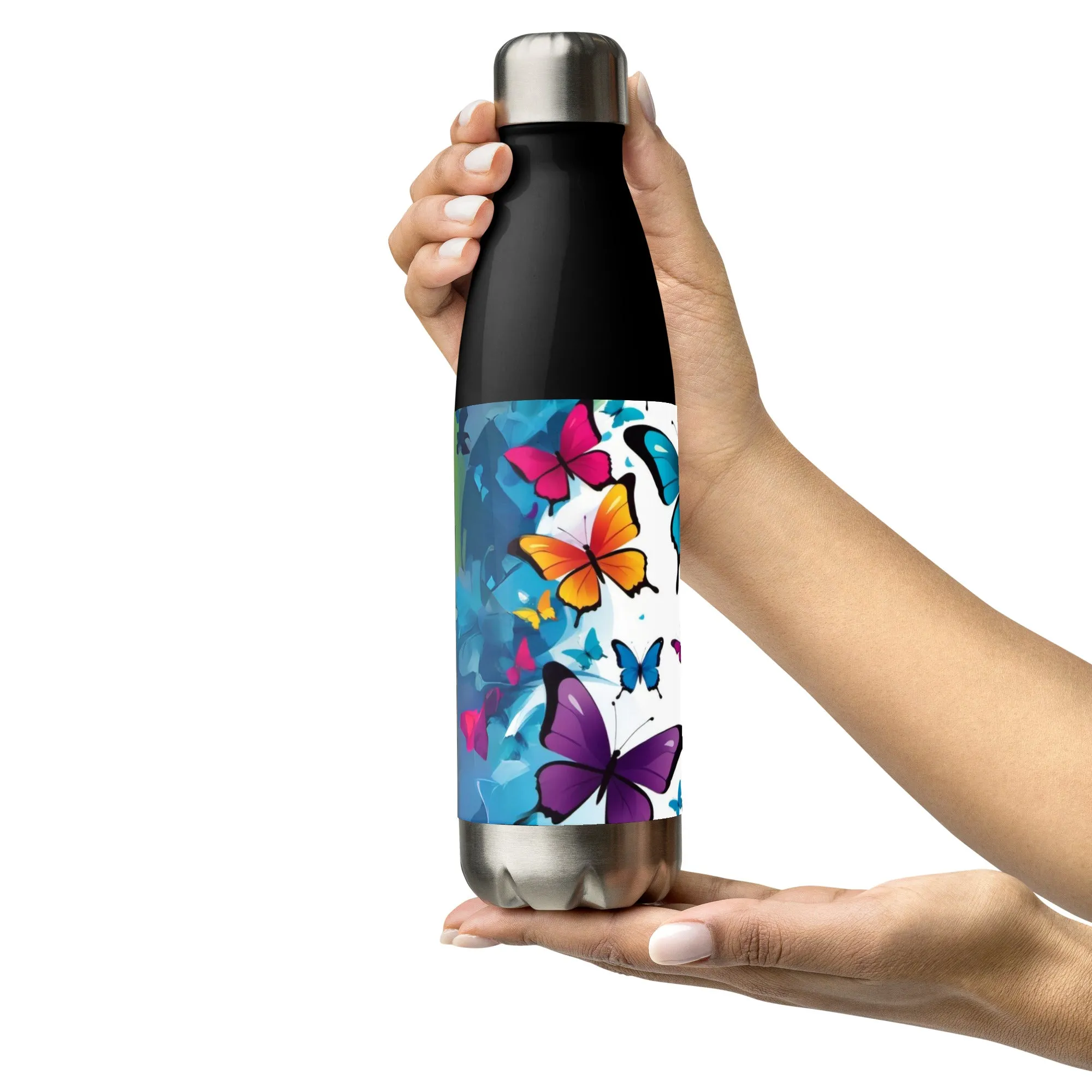 Vibrant Butterfly Stainless Steel Water Bottle - Your Daily Dose of Cheer!