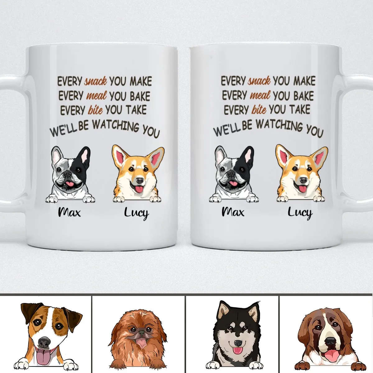 Watching You, Funny - Personalized Mug - Father's Day gift, Custom Gift for Dog Lovers