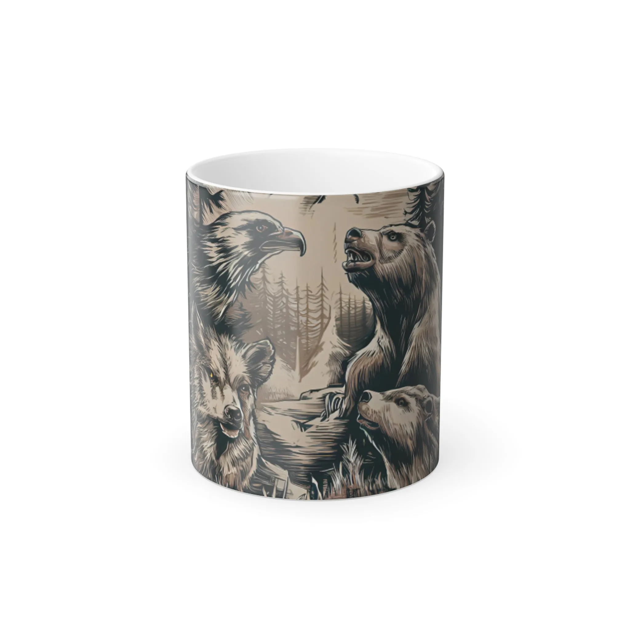 Wildlife Illustrations Color Morphing Mug, 11oz